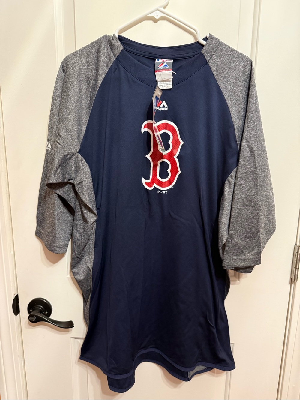 Majestic Navy & Gray Boston Red Sox Raglan 3/4 Sleeve Tee